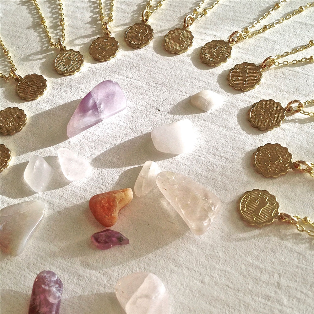 Zodiac Charm Necklace - Gold