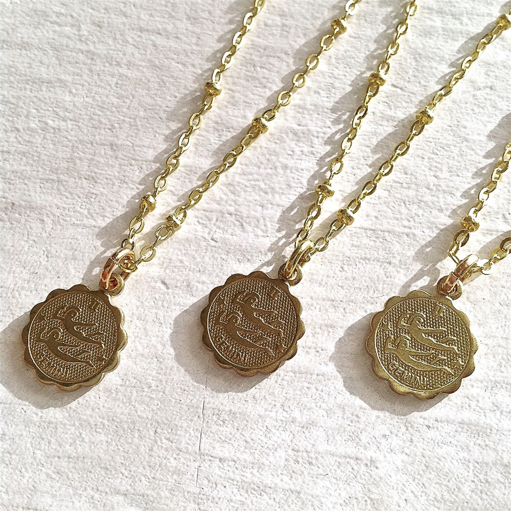 Zodiac Charm Necklace - Gold