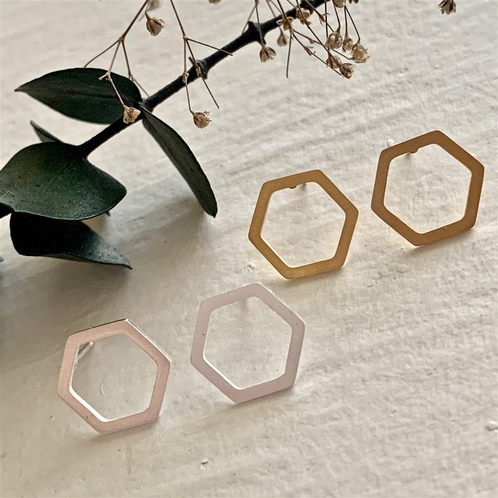 Hexagon Stud Earrings