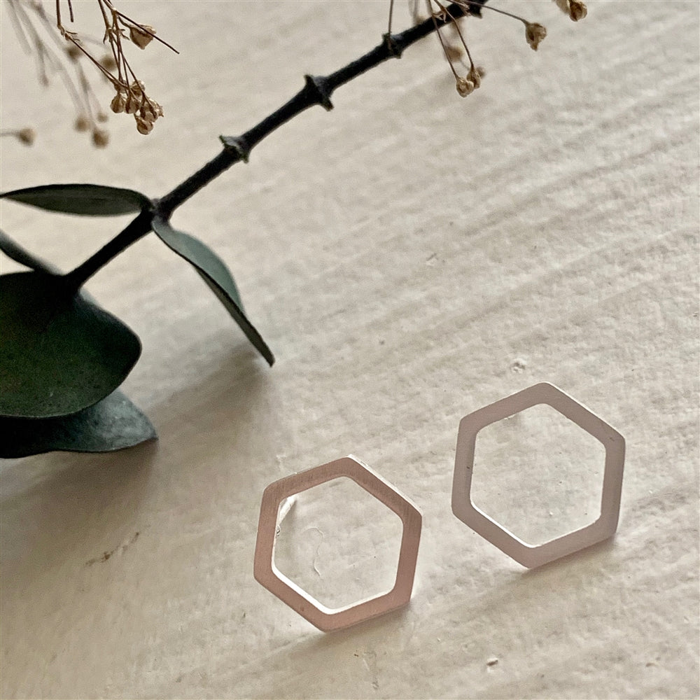 Hexagon Stud Earrings
