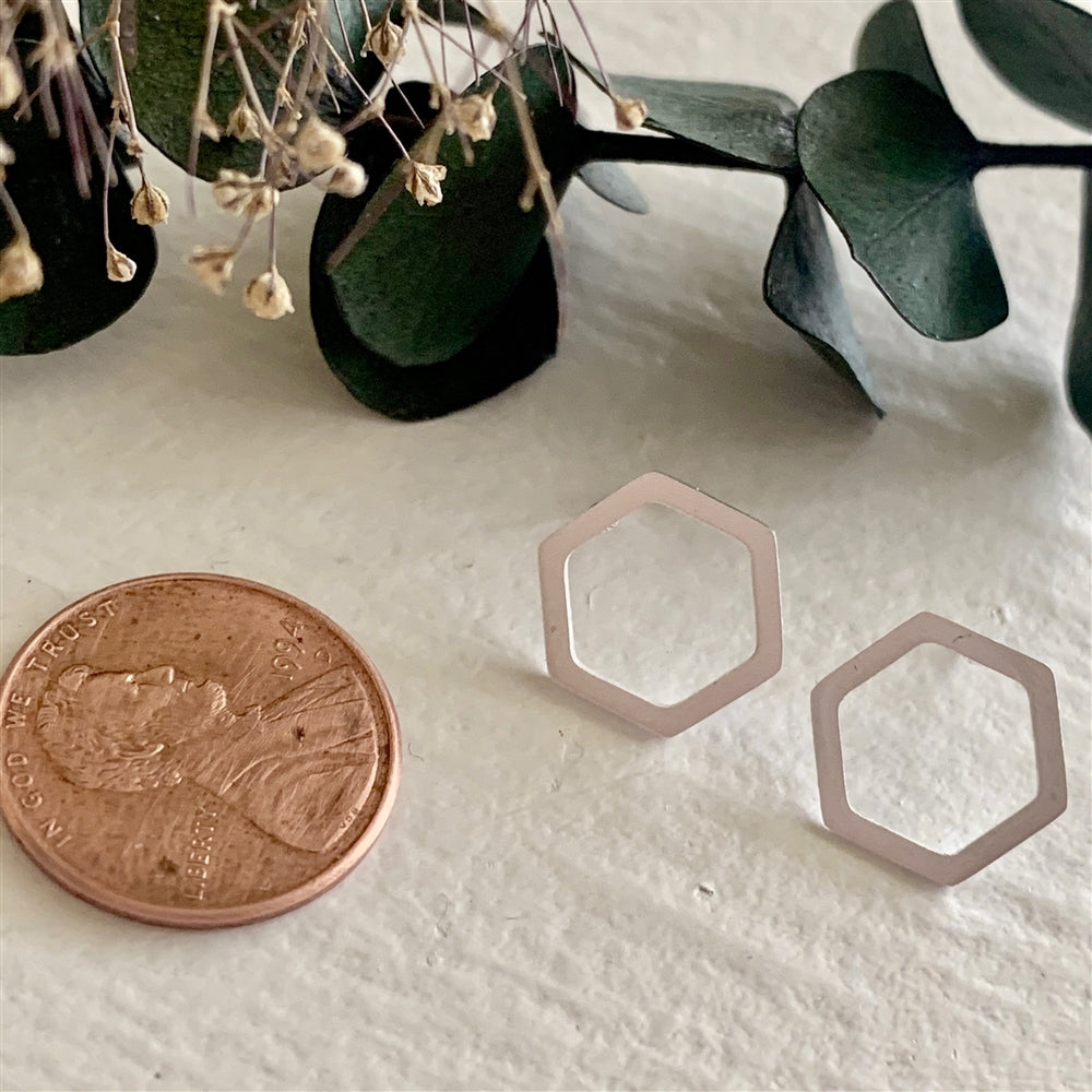 Hexagon Stud Earrings