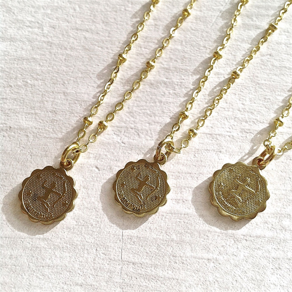 Zodiac Charm Necklace - Gold