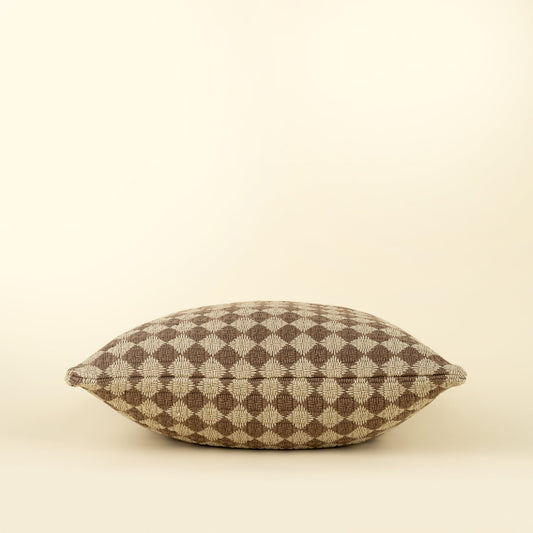 20x20 Check Weave Pillow, Brown