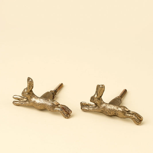 Jumping Bunny Iron Knobs S/2