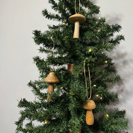 Mango Wood Mushroom Ornament