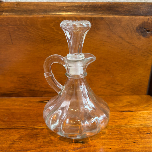Vintage Oil/Vinegar Glass Bottle w/ Starburst Lid