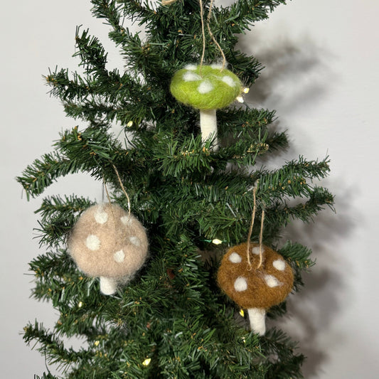 Wool Mushroom Ornament