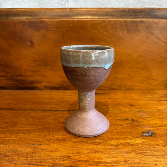 Vintage Pottery Light Blue Goblet- XS