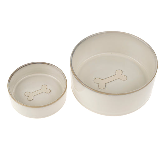 Pottery Pet Bowl S, White