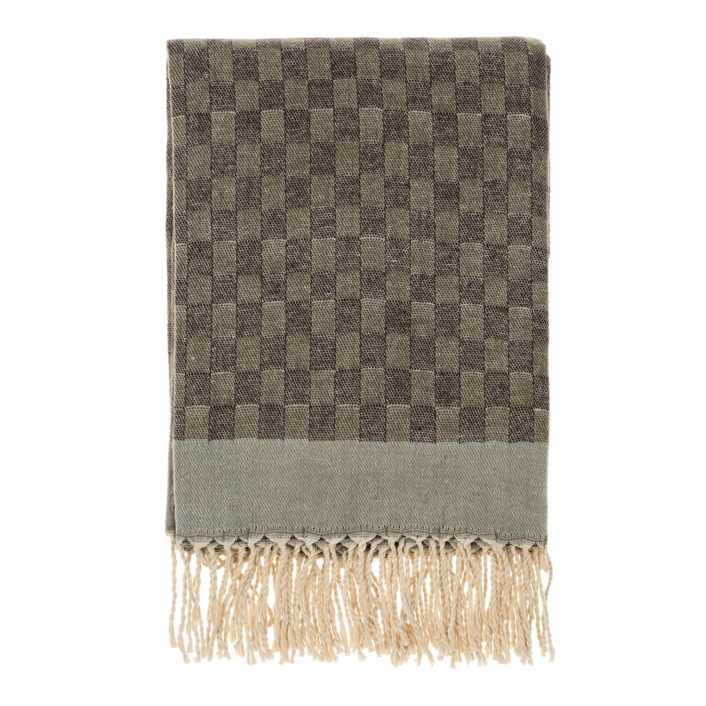 Checkered Jacquard Throw, Dusk