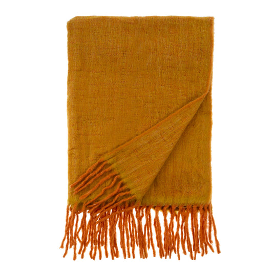 Oslow Wool Blend Throw, Turmeric
