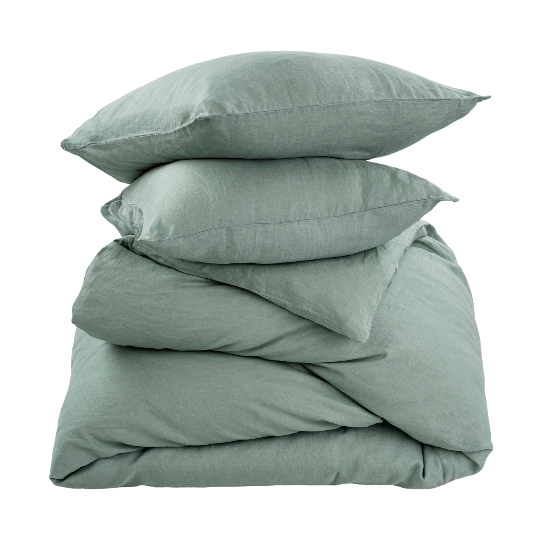 Reverie Linen Queen Duvet Set Mist