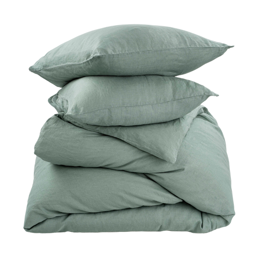 Reverie Linen Queen Duvet Set Mist