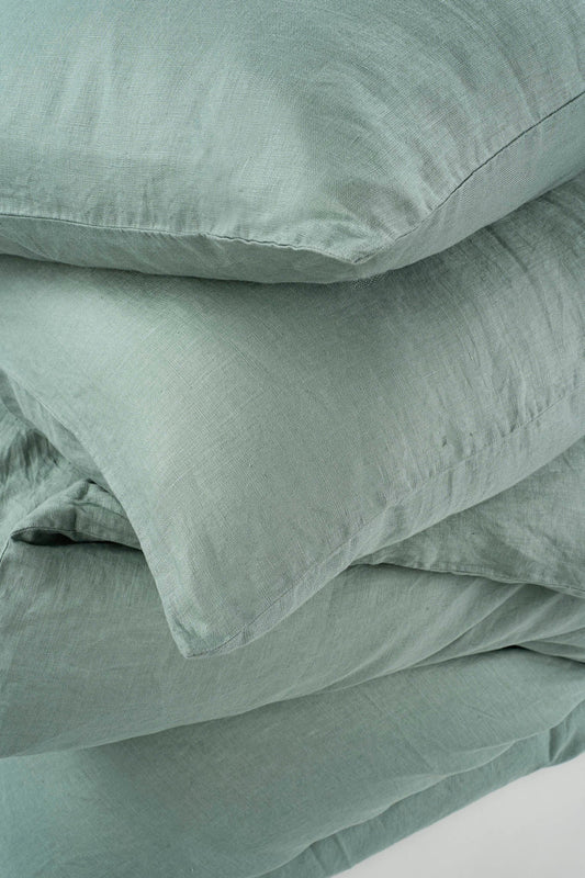 Reverie Linen Queen Duvet Set Mist