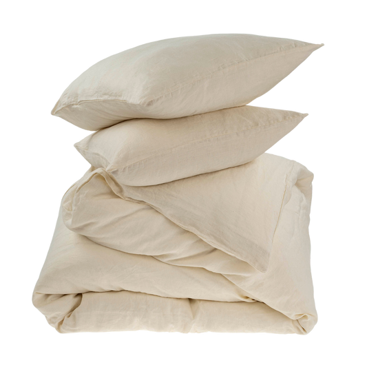 Reverie Linen Queen Duvet Set Ivory