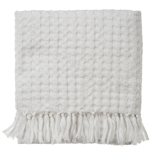 Honeycomb Bath Towel, White