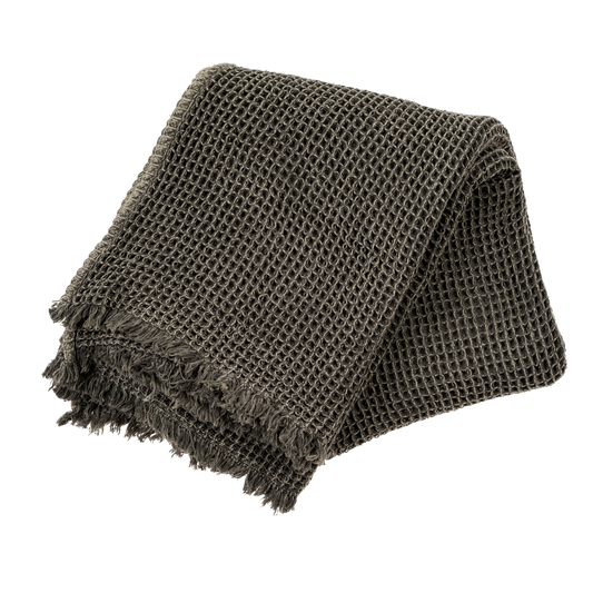 Waffle Throw, Dark Grey