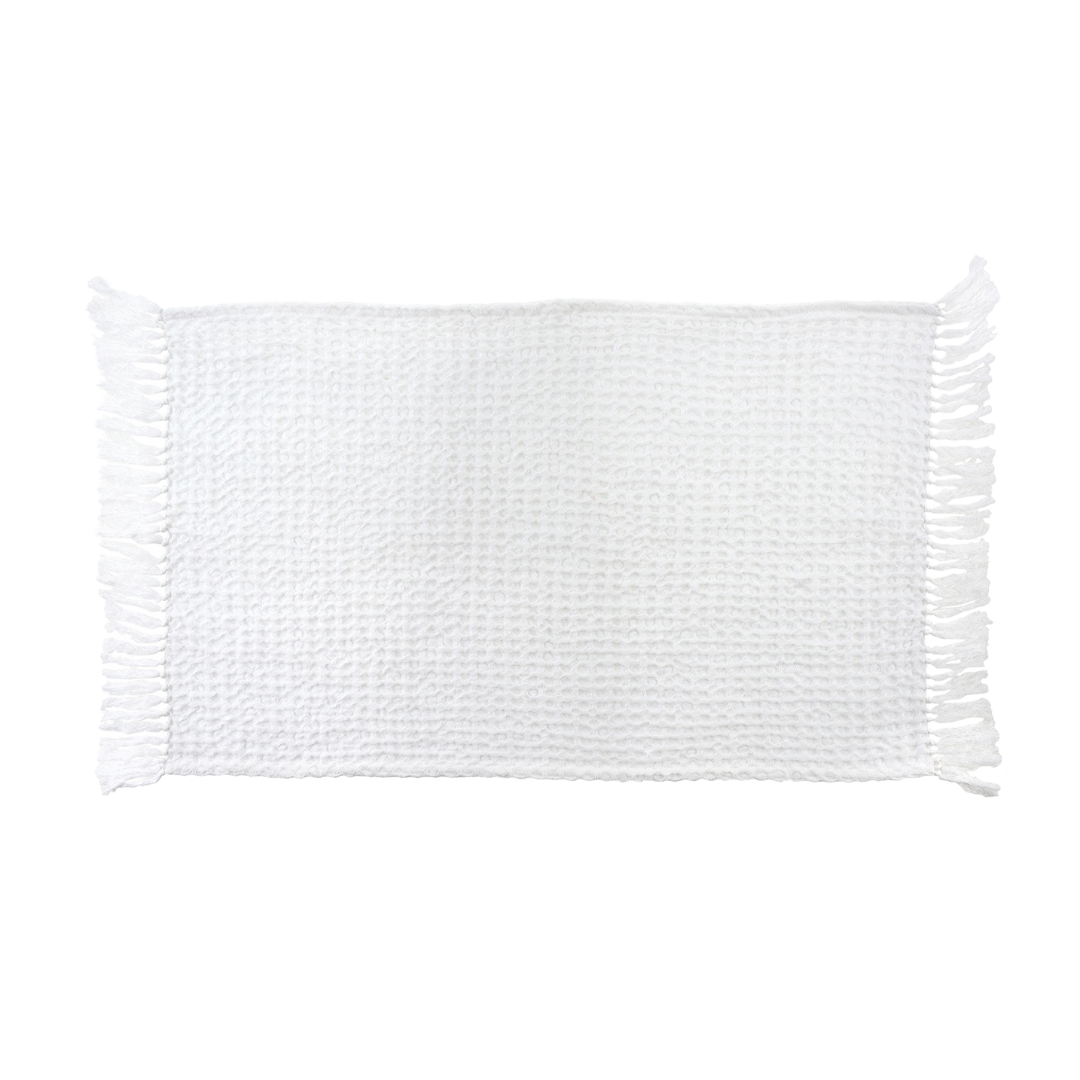Waffle Bath Towel, White