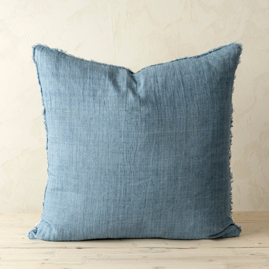 24x24 Lina Linen Pillow Arctic Blue