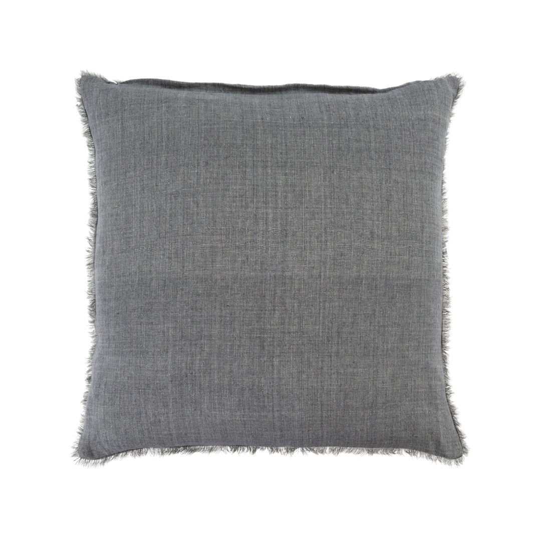24x24 Lina Linen Pillow Steel Grey