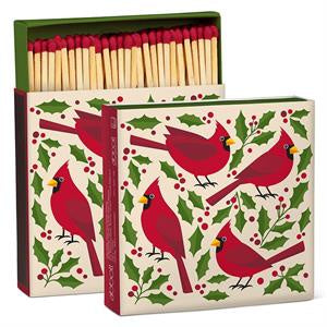 Cardinals & Holly Holiday Matches - 100pack