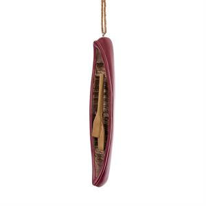 Red Canoe w/ Paddle Ornament