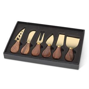 Walnut Handled Cheese Knives - Set of 6
