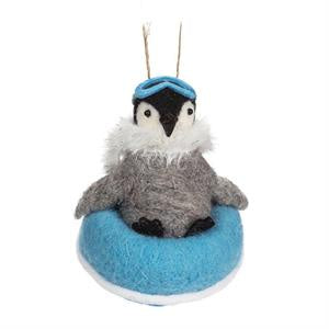 Snowtubing Penguin Ornament