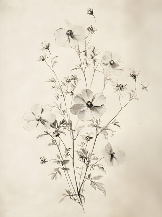 Esquisse Florale 2, VINTAGE FRAME