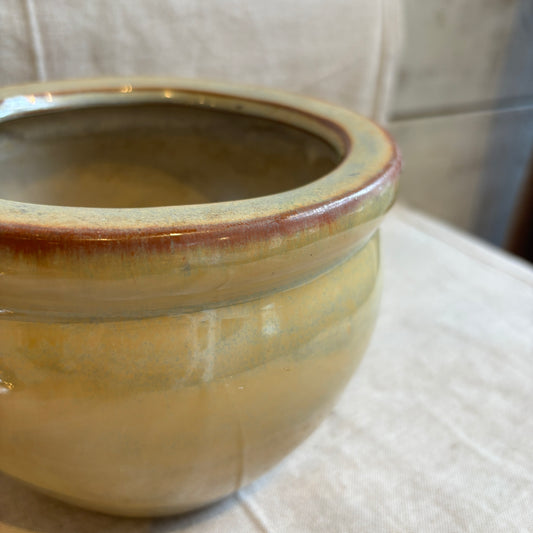 Vintage Pottery Planter - Beige/Rust