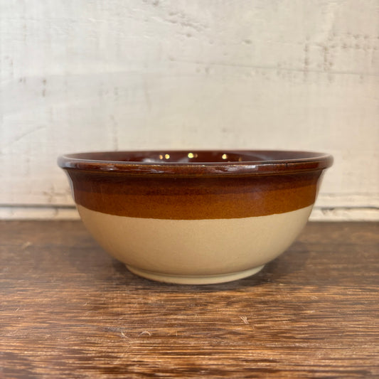 Vintage Bowl - Brown Rim/Beige Bottom