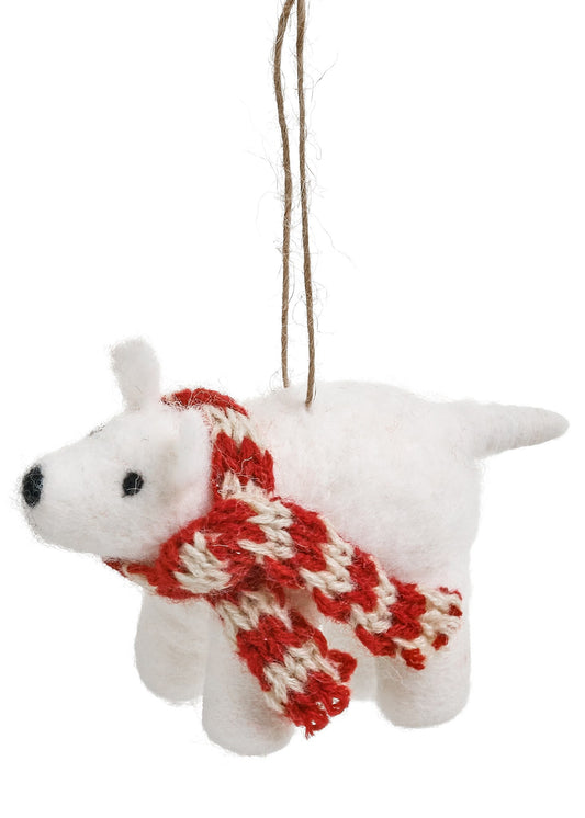 Red Scarf Polar Bear Ornament