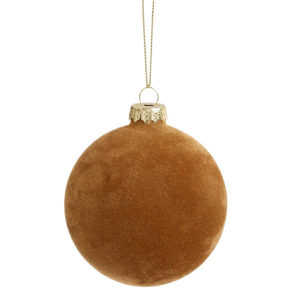 Velvet Glass Ornament: Tan