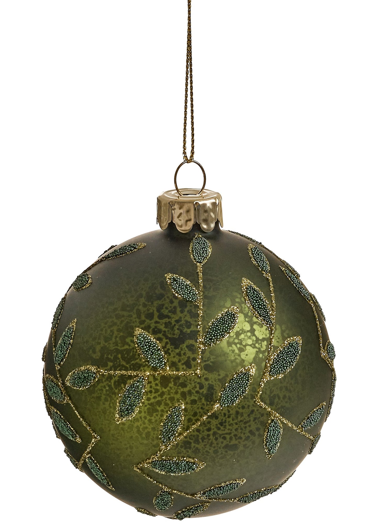 Mini Leaf Glass Ornament - Green
