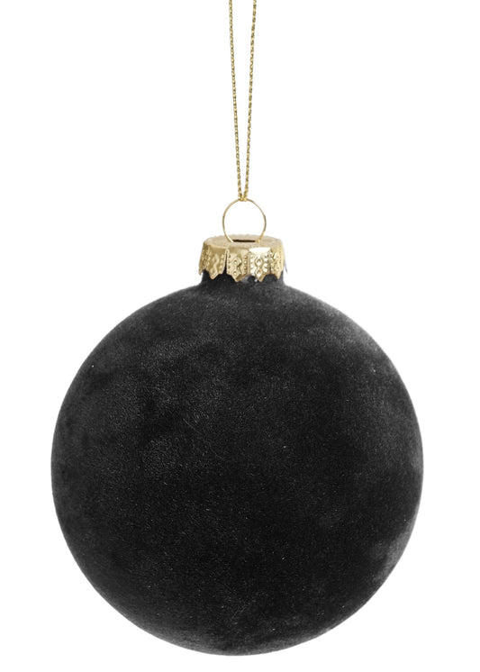Velvet Glass Ornament: Black