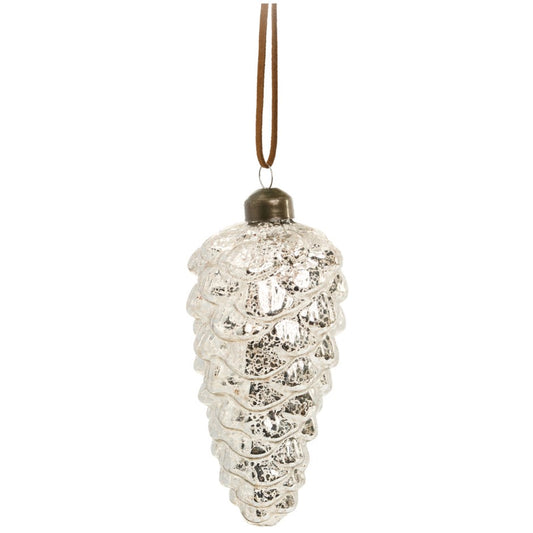 Mercury Glass Pinecone- Silver