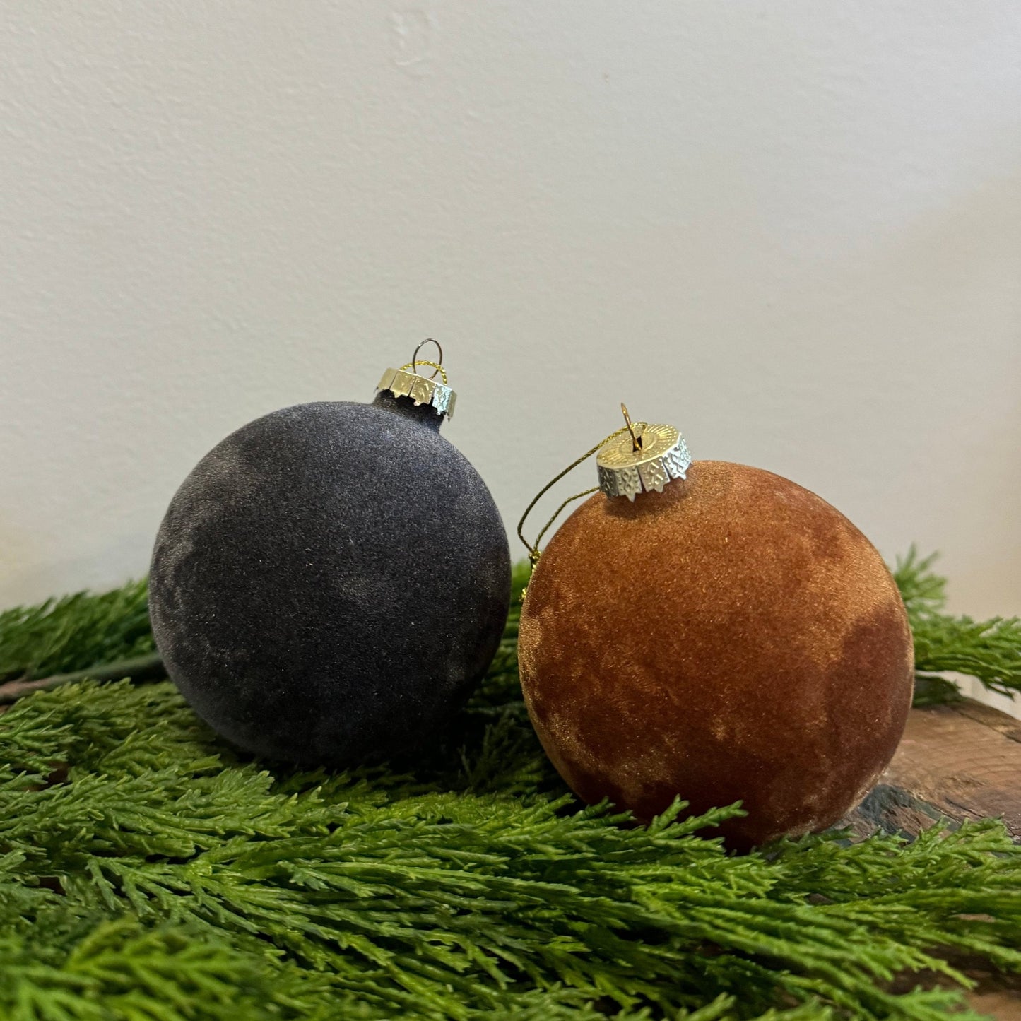 Velvet Glass Ornament: Tan