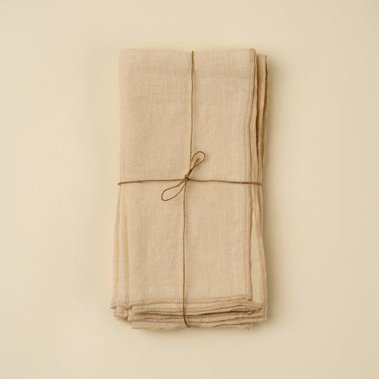 Stonewashed Linen Napkins S/4, Cream