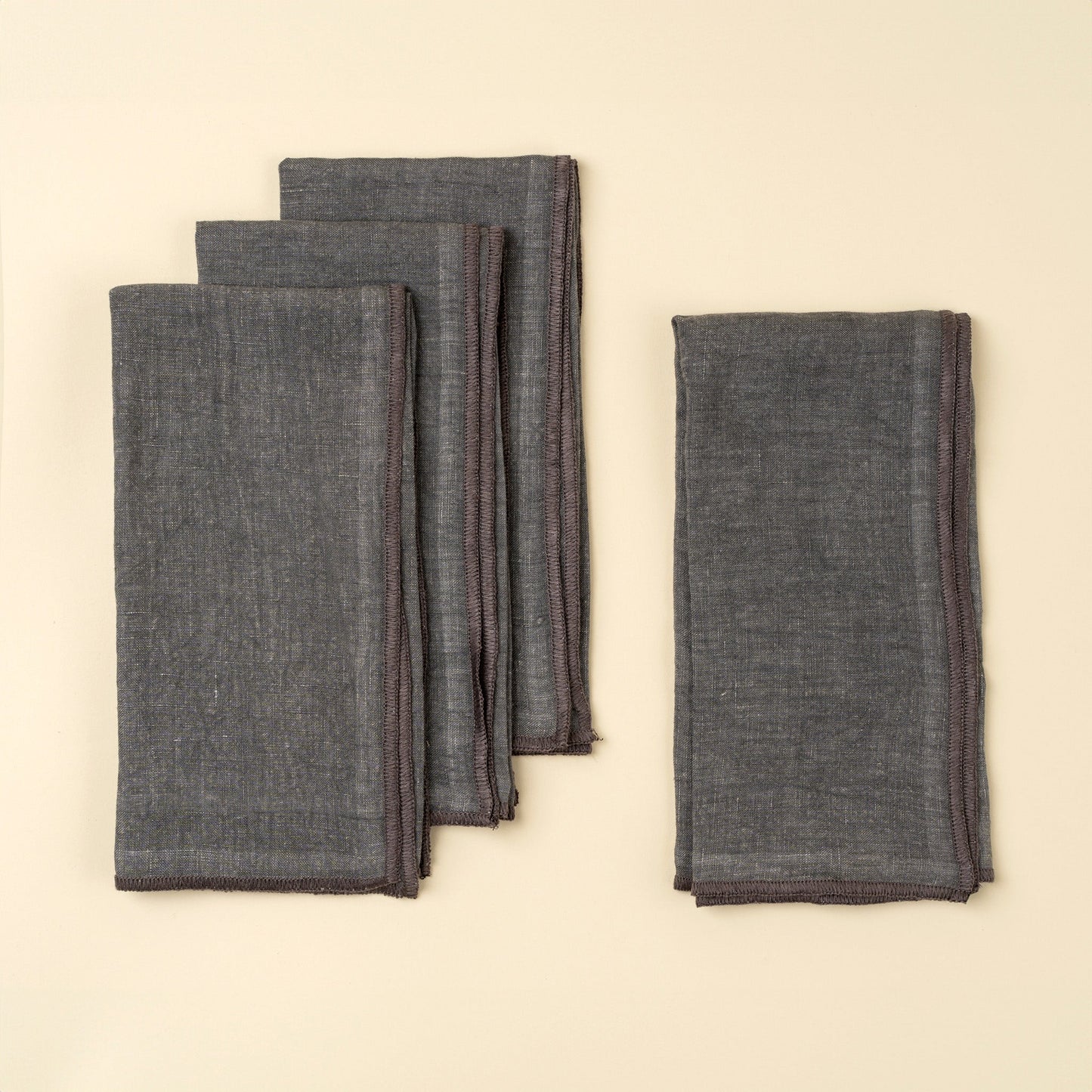 Stonewashed Linen Napkins S/4, Slate Blue