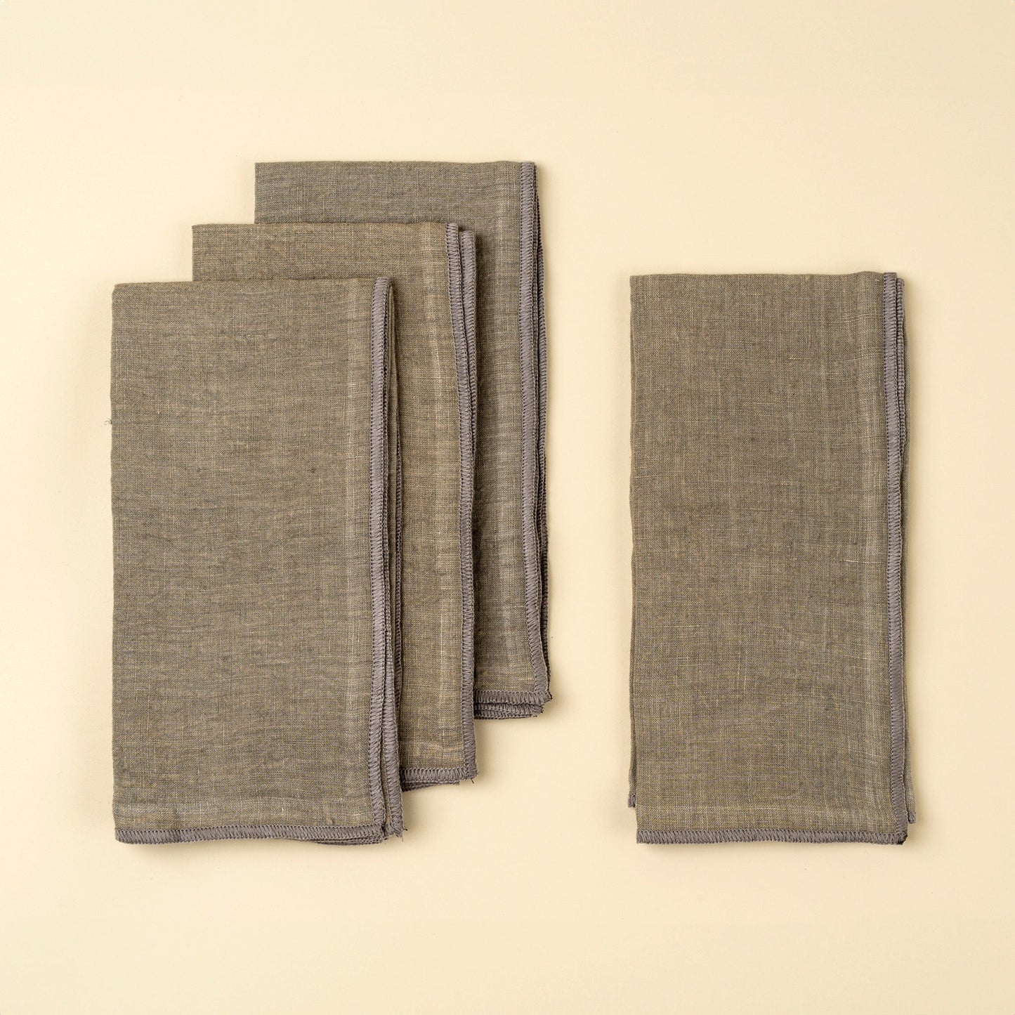 Stonewashed Linen Napkins S/4, Grey