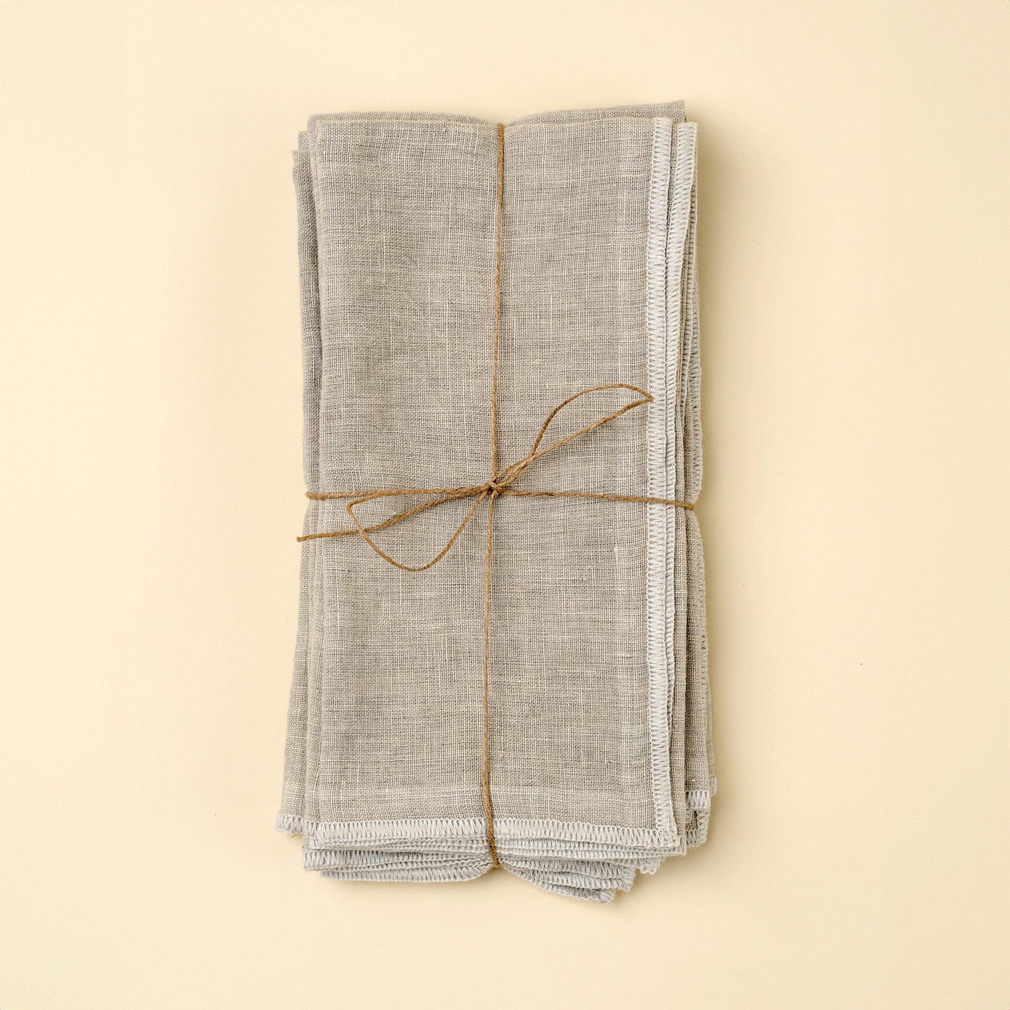 Stonewashed Linen Napkins S/4, Light Grey