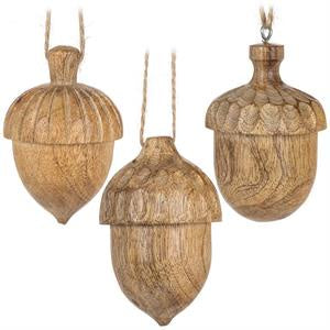 Carved Acorn Ornament