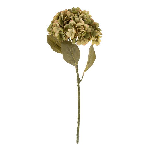 Faux Faded Hydrangea Stem - Green