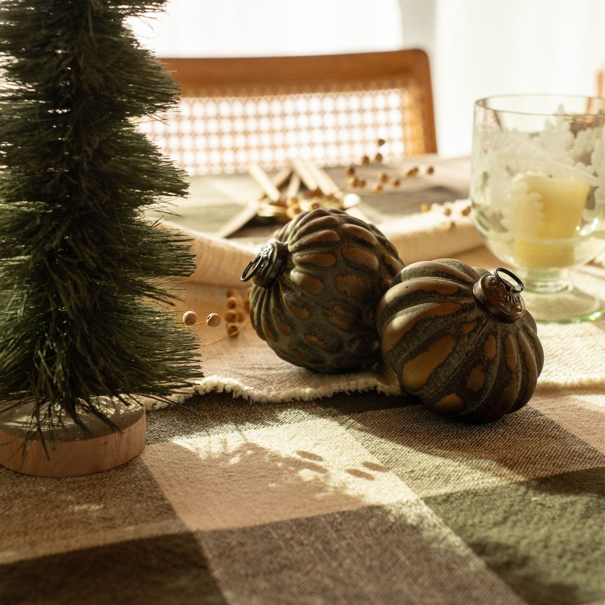 Patinaed Ornament: Golden Green – TIN BARN MARKET