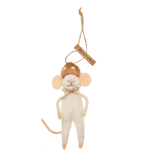 Mushroom Cap Mouse Holiday Ornament