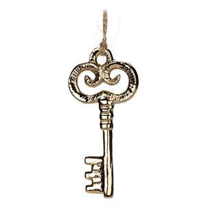 Simple Flat Key Ornament - Gold