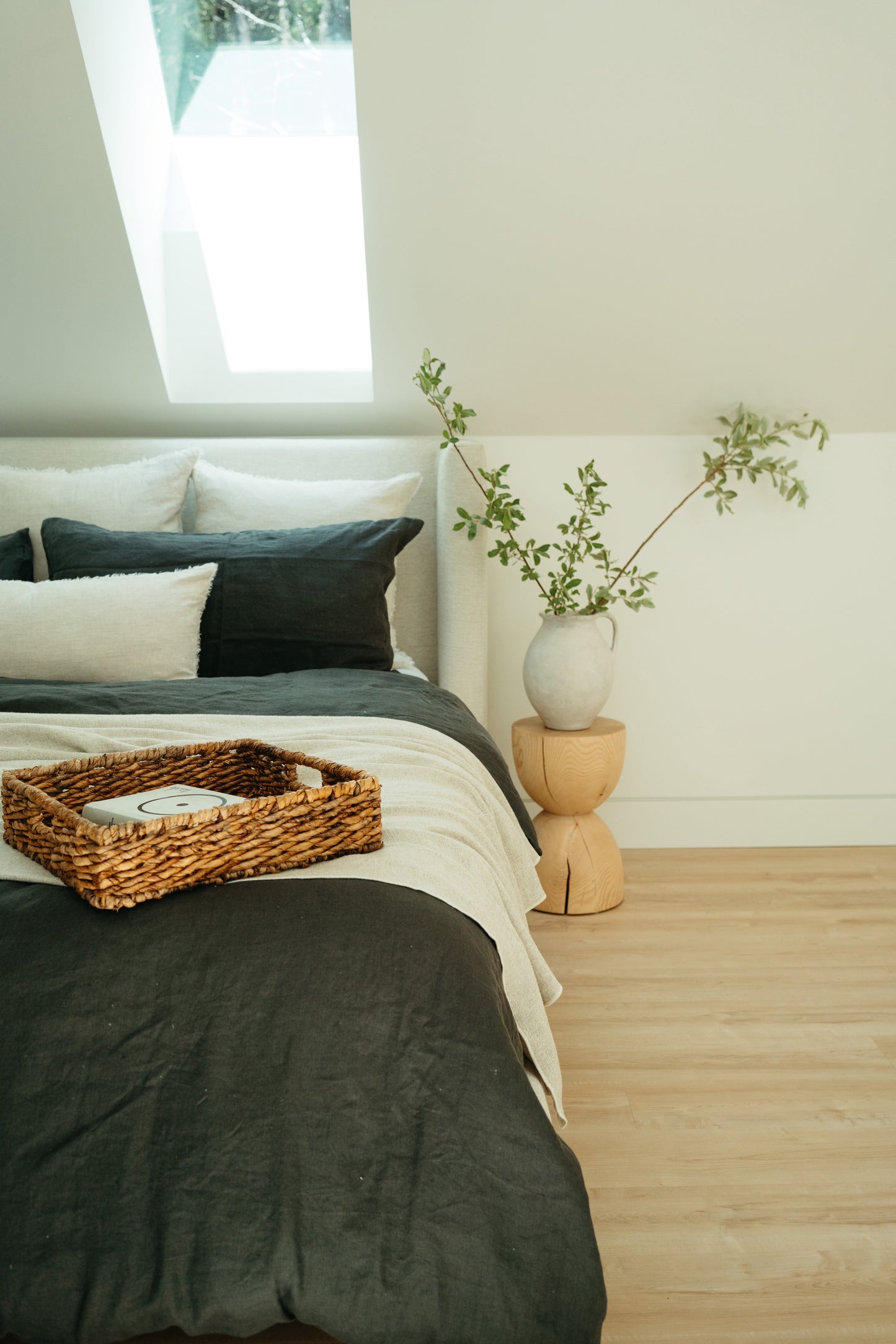Reverie Linen Queen Duvet Set Charcoal