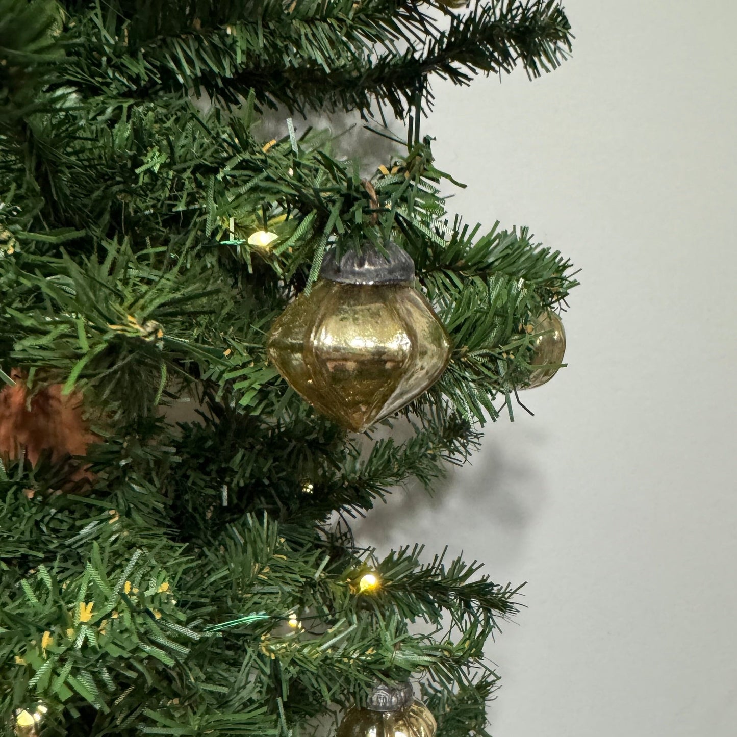 Mini Mercury Glass Ornament - Antique Gold