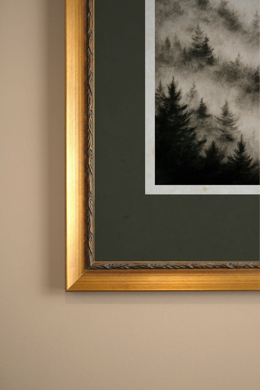 FADING TREES, VINTAGE GOLD FRAME