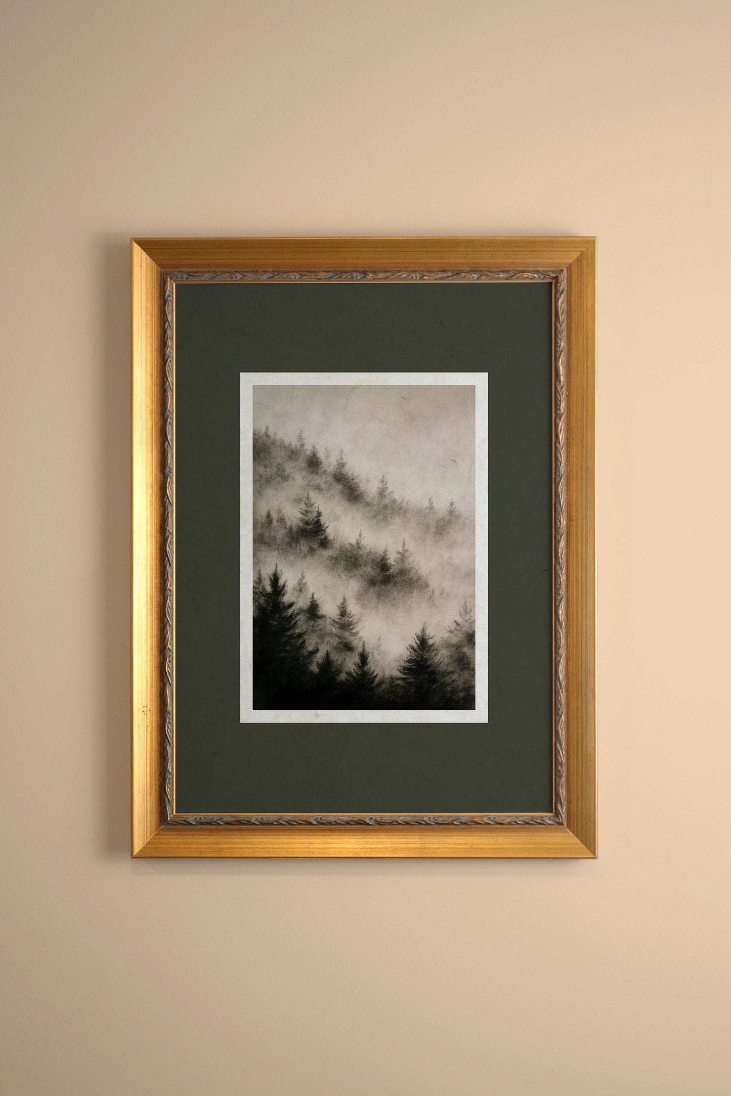 FADING TREES, VINTAGE GOLD FRAME